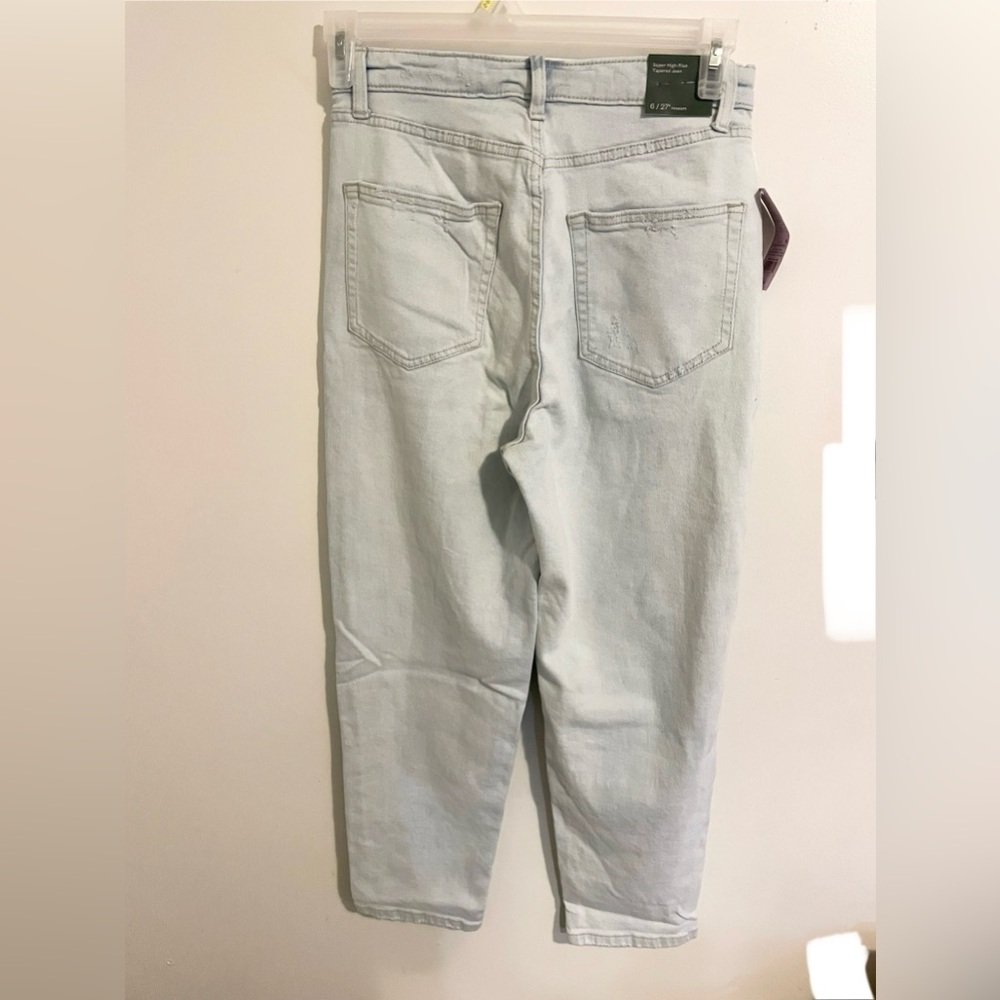 Sz 6/27” inseam Suoer High waisted tapered jean women light wash stretchy - Picture 7 of 7